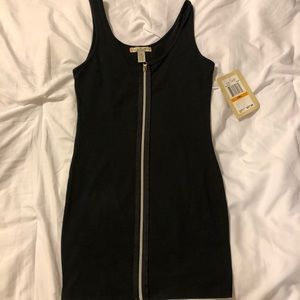 Little black front zipper dress